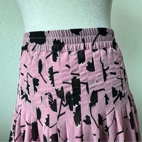 LOFT Floral Skirt Womens Flowy Pleated Dressy Career SZ S - Picture 6 of 10